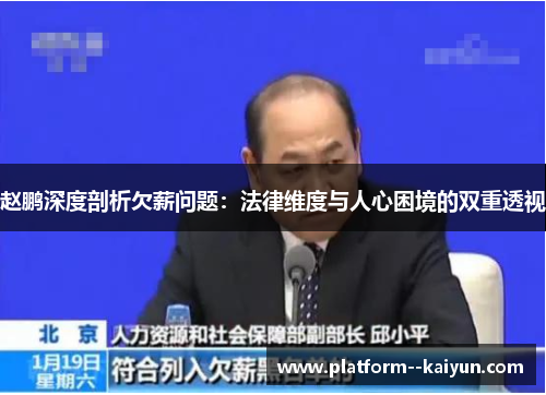 赵鹏深度剖析欠薪问题：法律维度与人心困境的双重透视